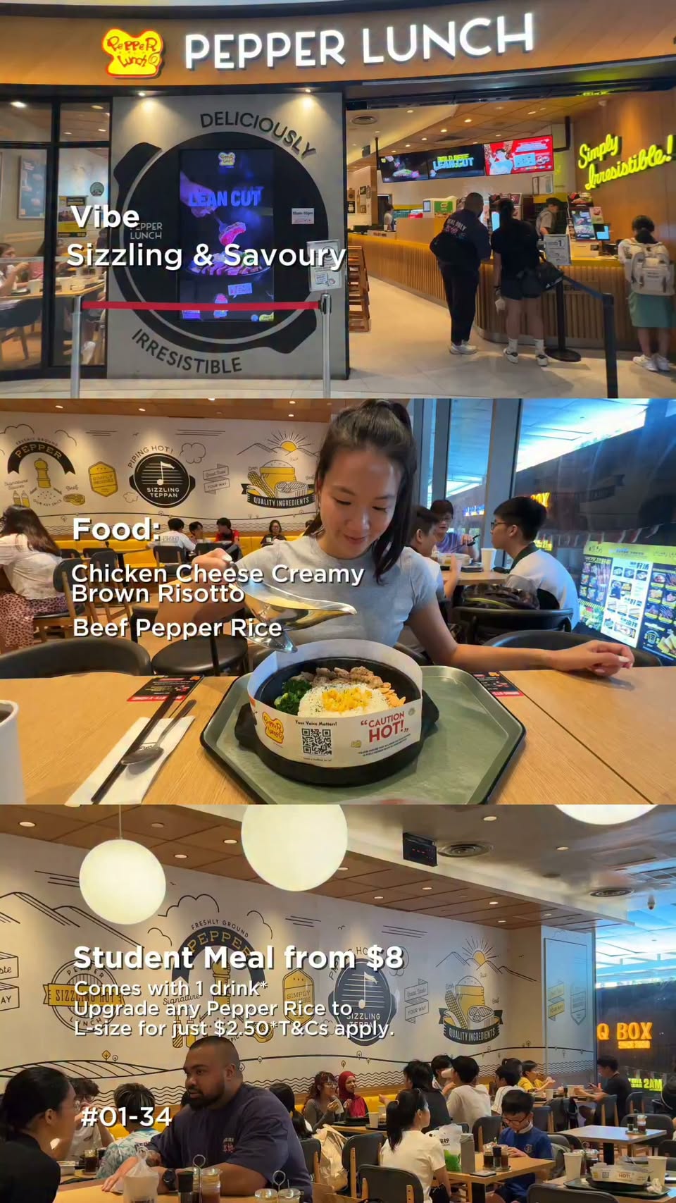Student deals at AMK Hub featuring Yakiniku Like, Pepper Lunch, and Swensen's