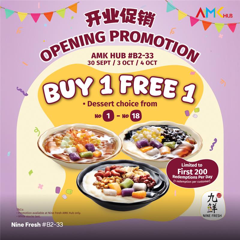 Promotional image for Nine Fresh grand opening offer.