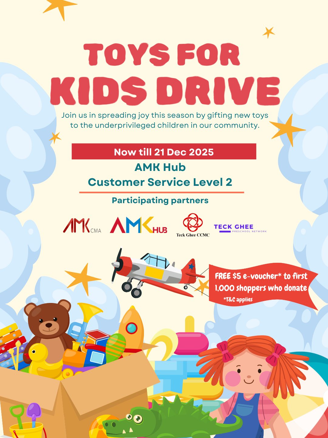 A collection of new toys ready for donation.